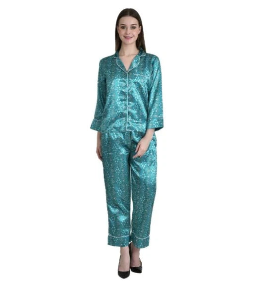 Printed Satin Night Suit