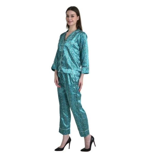 Printed Satin Night Suit