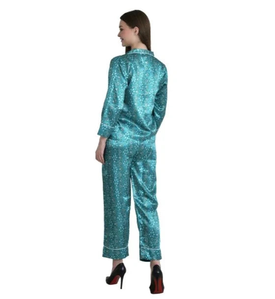Printed Satin Night Suit