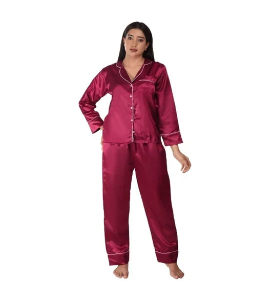 Satin Ladies Night Suits Set