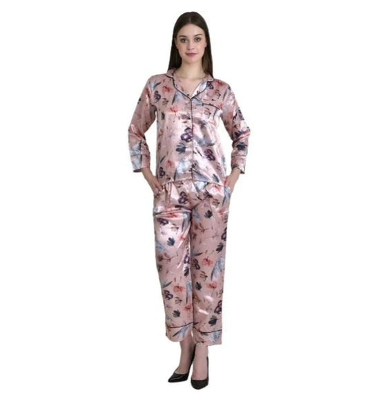 Printed Satin Night Suit